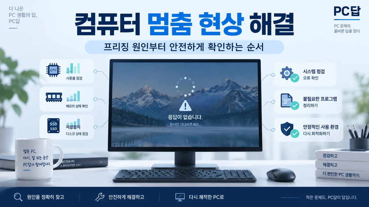 컴퓨터 멈춤 현상과 프리징 원인을 단계별로 확인하는 방법